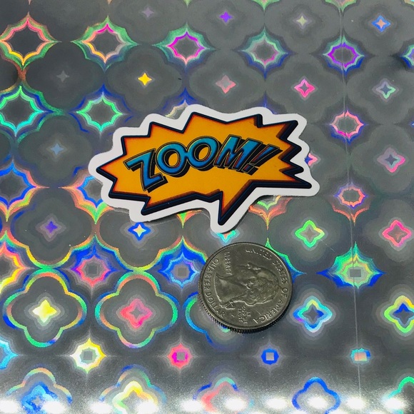 ZOOM Action Bubble Comic Book Vibes Contrast Sticker - Picture 2 of 6